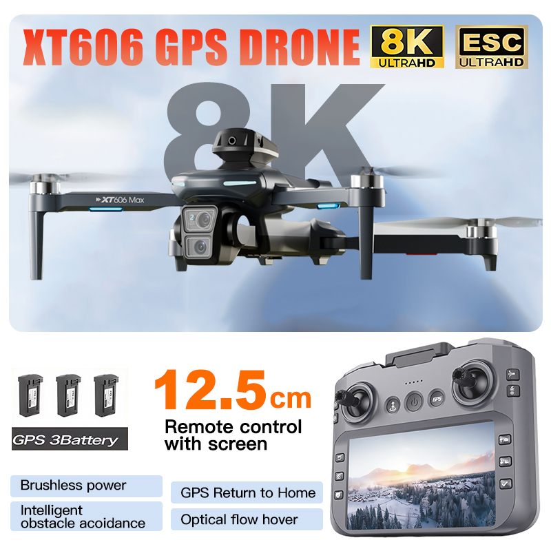 XT606 MAX 3 battery Drone 4k 8 - огляд і ціна Jjrc Drone X12