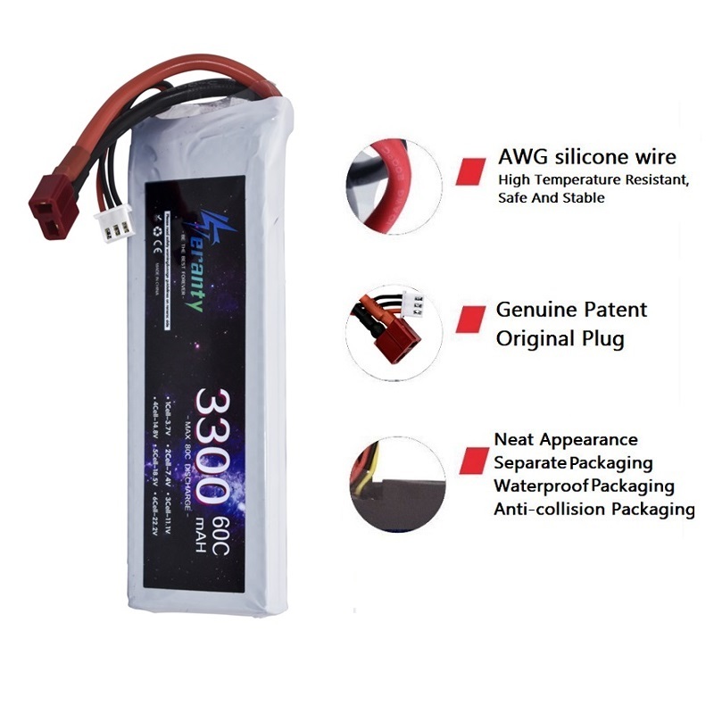 2S 7.4V LiPo Battery 3300mAh 6 - огляд і ціна Drone Battery 3S